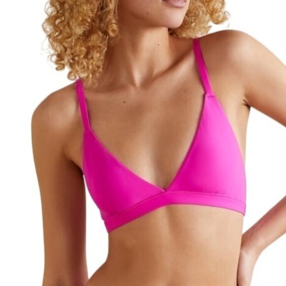 SKIMS XXS Fits Everybody Triangle Plunge Wireless Bralette Fuchsia Pink NWT - Picture 5 of 6